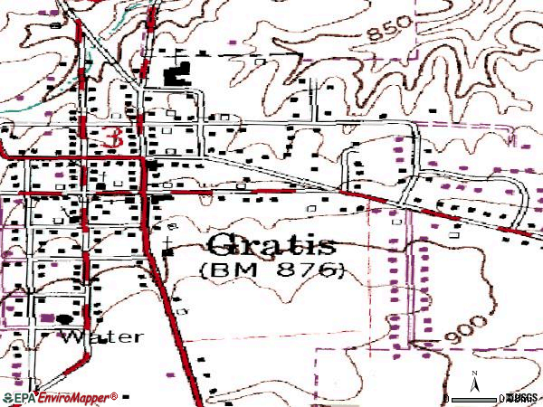 Zip code 45330 topographic map