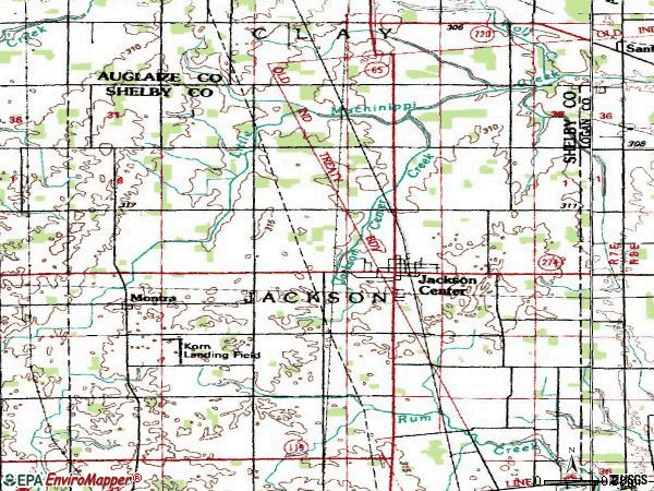 Zip code 45334 topographic map