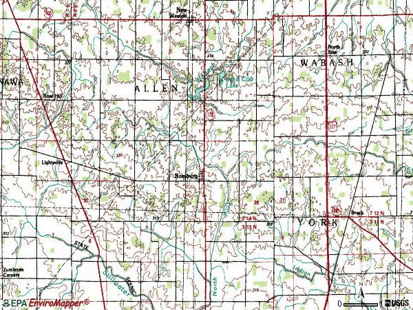 Zip code 45362 topographic map