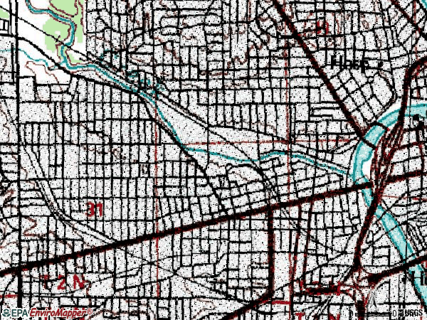 Zip code 45407 topographic map