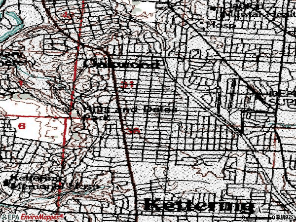 Zip code 45419 topographic map