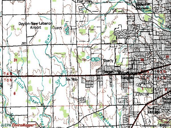 Zip code 45427 topographic map