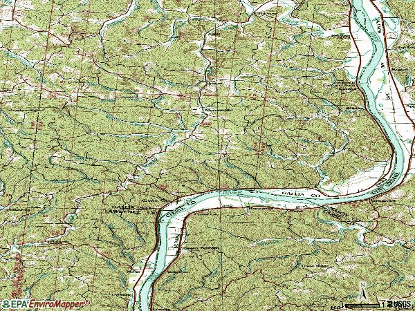 Zip code 45623 topographic map