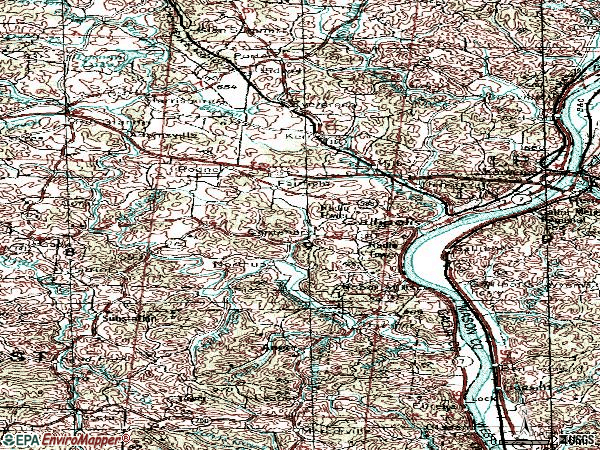 Zip code 45631 topographic map