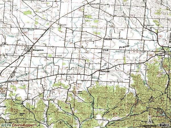 Zip code 45644 topographic map