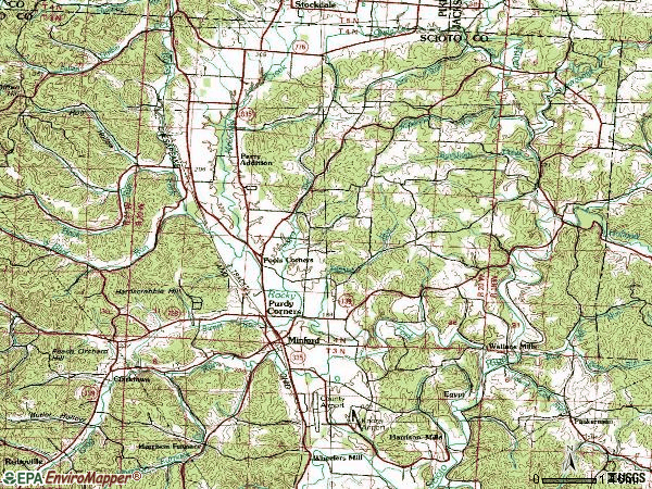 Zip code 45653 topographic map