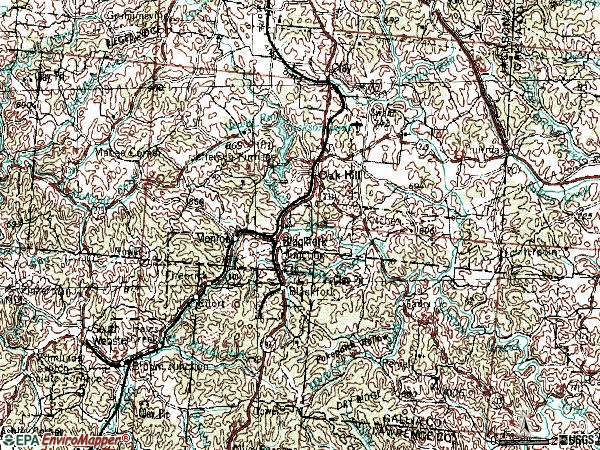 Zip code 45656 topographic map
