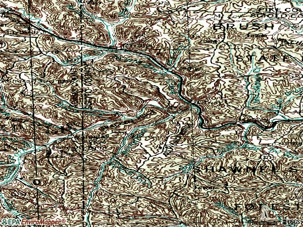 Zip code 45657 topographic map