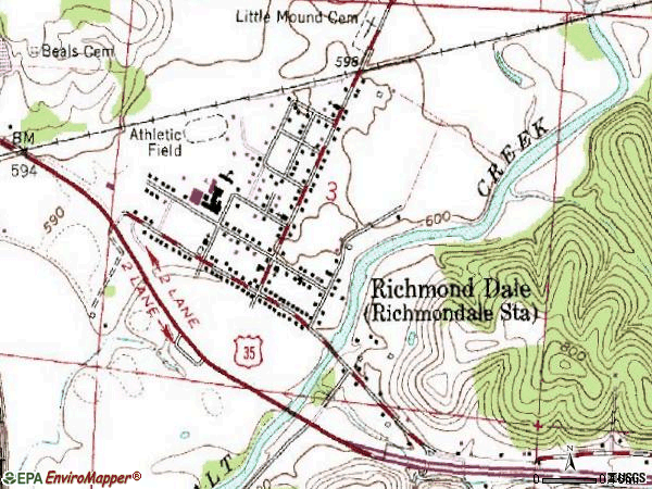 Zip code 45673 topographic map