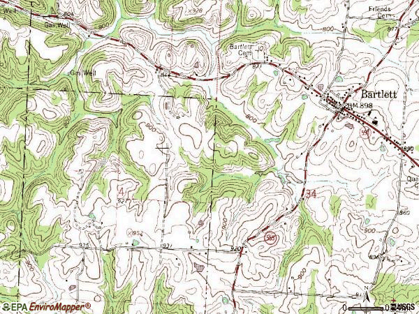 Zip code 45713 topographic map