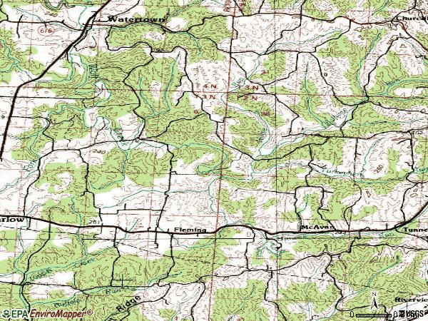 Zip code 45729 topographic map
