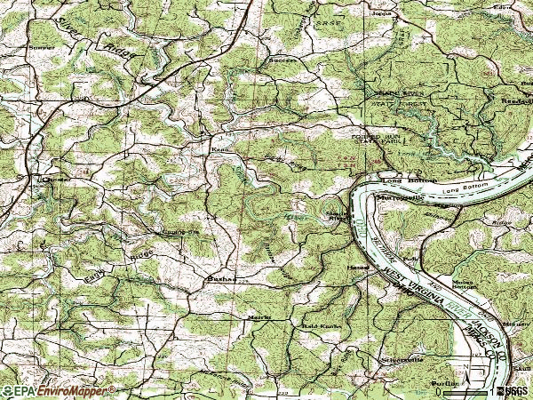 Zip code 45743 topographic map
