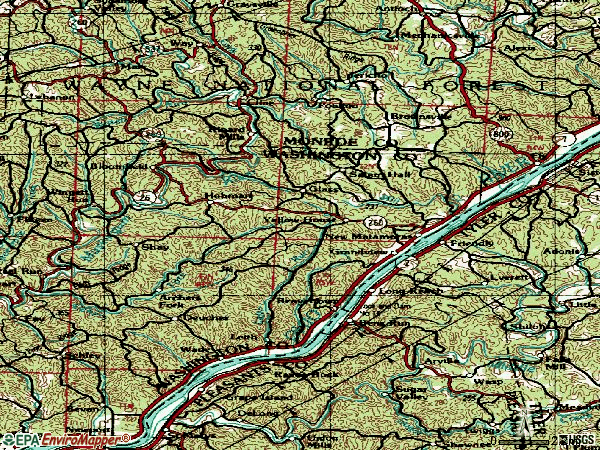 Zip code 45767 topographic map
