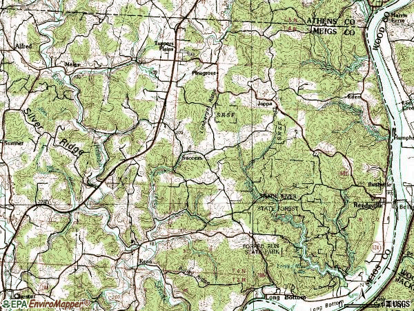 Zip code 45772 topographic map