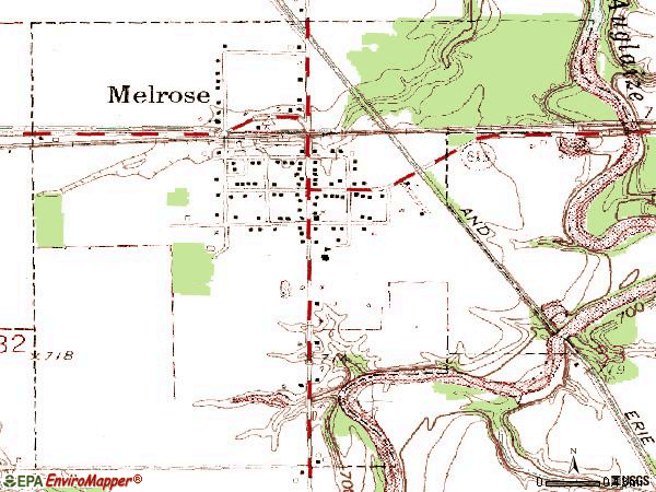 Zip code 45861 topographic map