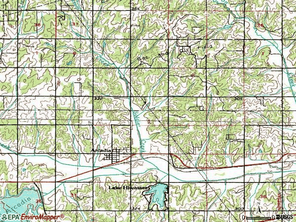 Zip code 73007 topographic map