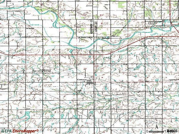 Zip code 73016 topographic map