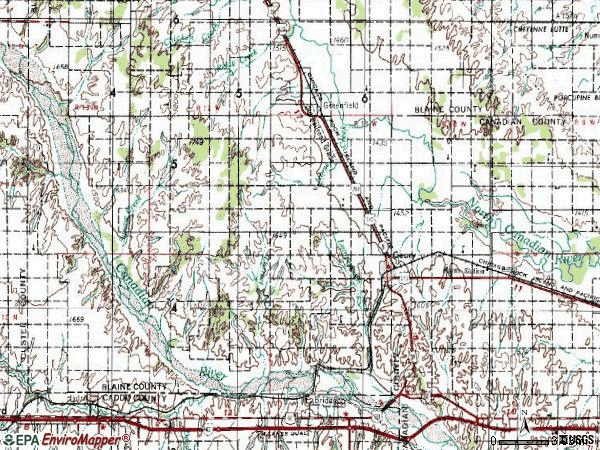Zip code 73040 topographic map