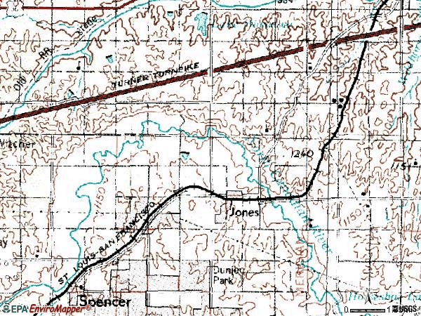 Zip code 73049 topographic map