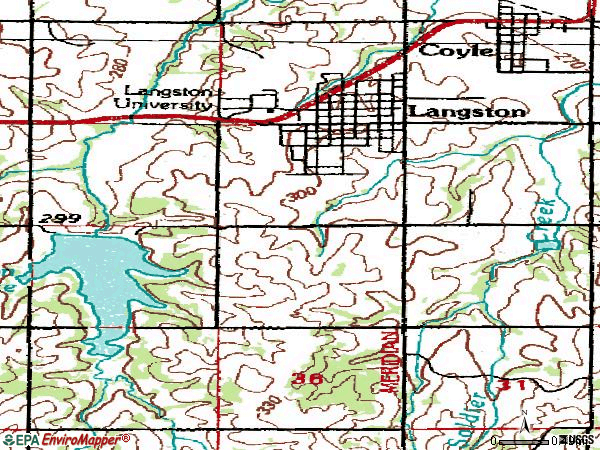 Zip code 73050 topographic map