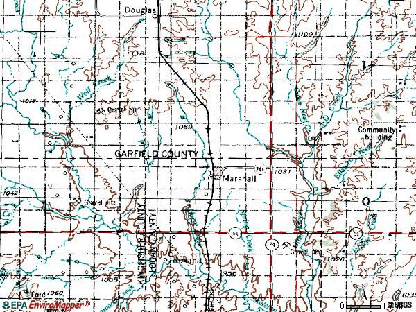 Zip code 73056 topographic map