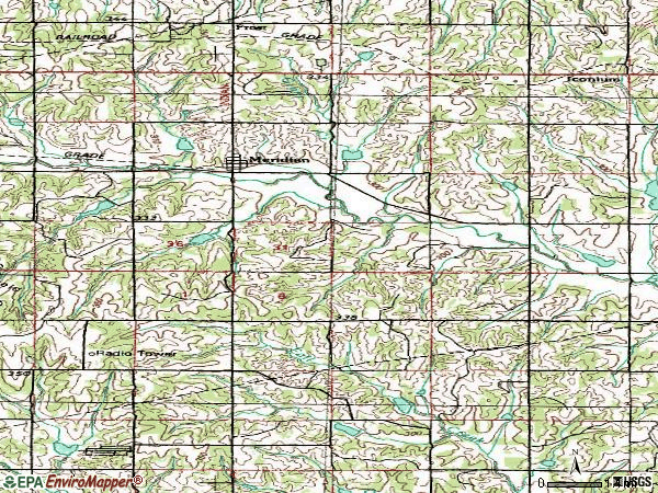 Zip code 73058 topographic map