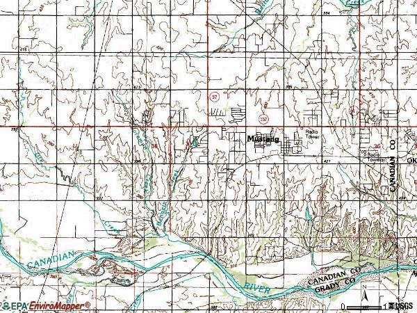 Zip code 73064 topographic map