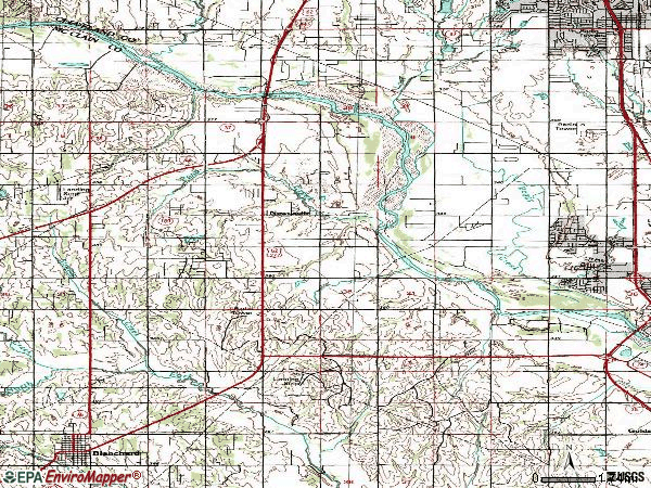 Zip code 73065 topographic map