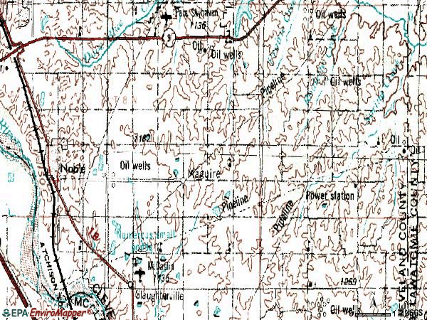 Zip code 73068 topographic map