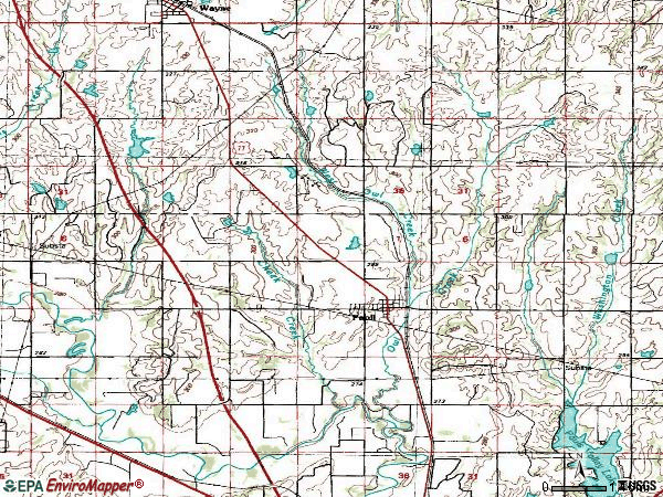 Zip code 73074 topographic map