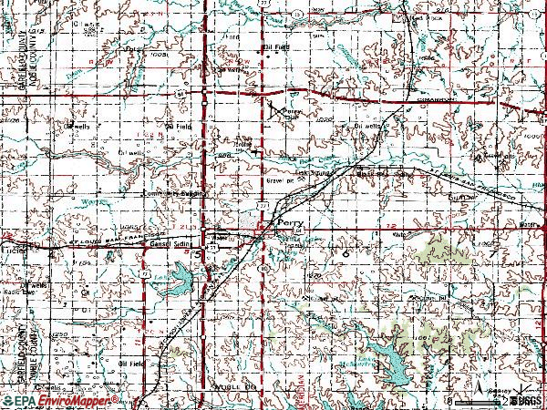 Zip code 73077 topographic map