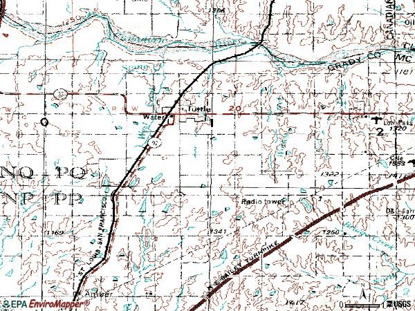 Zip code 73089 topographic map