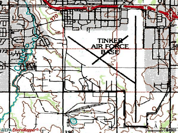 Zip code 73145 topographic map