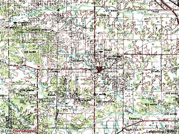 Zip code 73433 topographic map