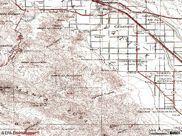 Zip code 92210 topographic map