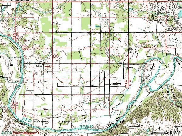 Zip code 73441 topographic map