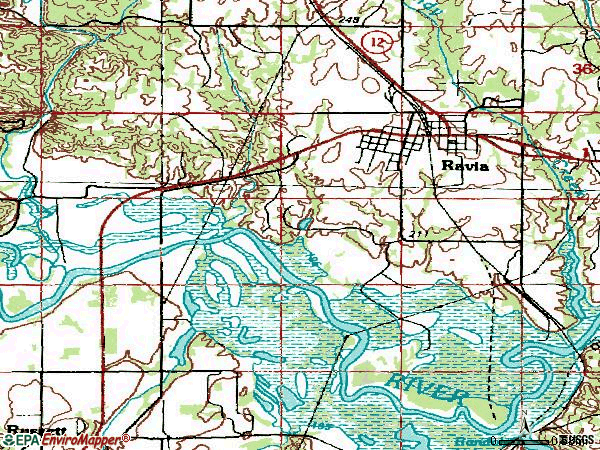 Zip code 73455 topographic map