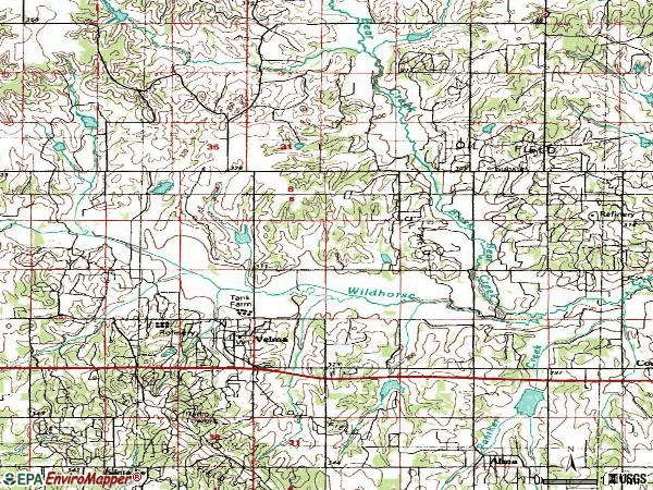 Zip code 73491 topographic map