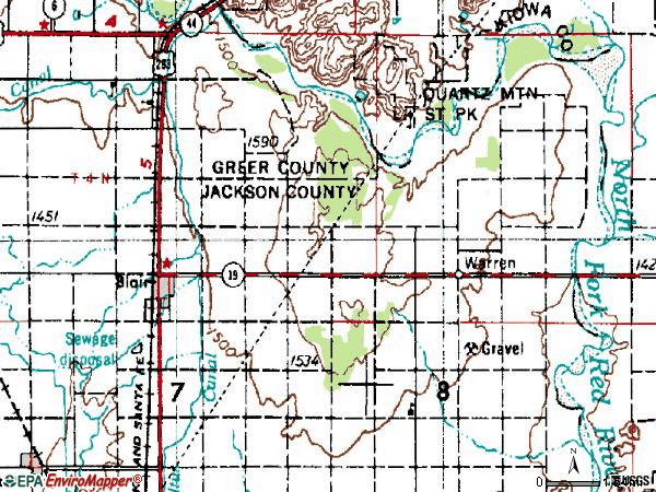 Zip code 73526 topographic map