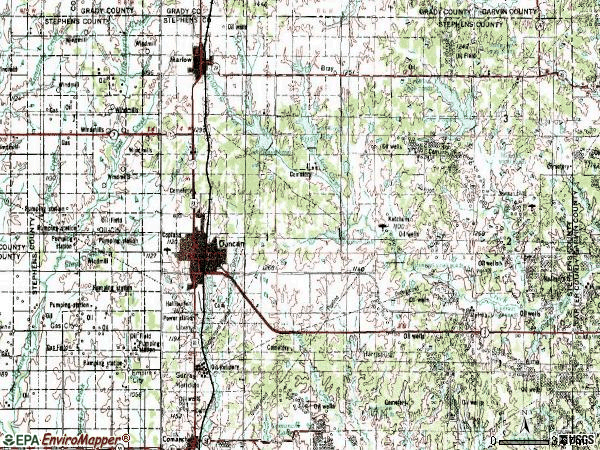 Zip code 73533 topographic map