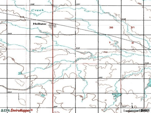 Zip code 73551 topographic map