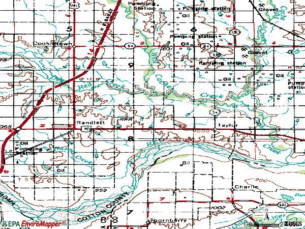 Zip code 73562 topographic map