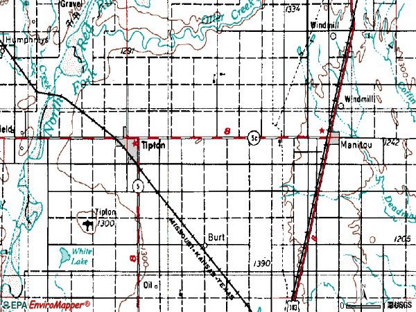 Zip code 73570 topographic map