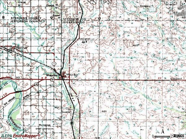 Zip code 73573 topographic map