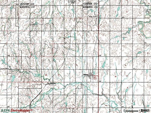 Zip code 73622 topographic map