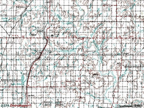 Zip code 73632 topographic map