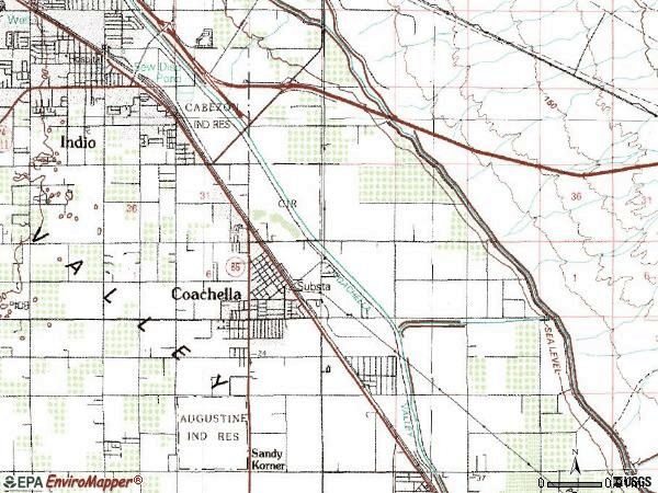 Zip code 92236 topographic map