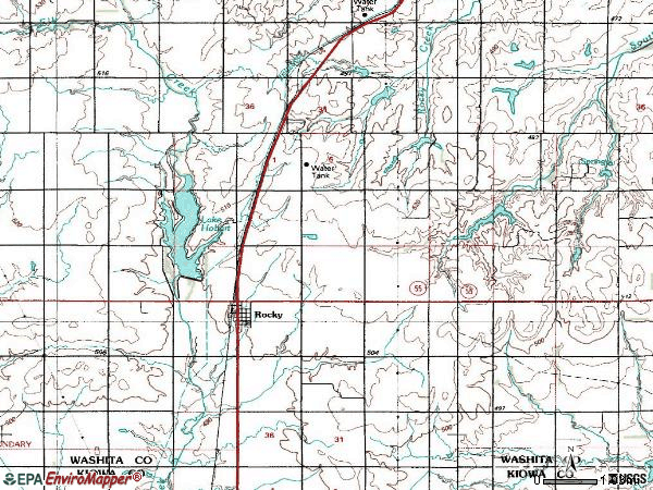 Zip code 73661 topographic map