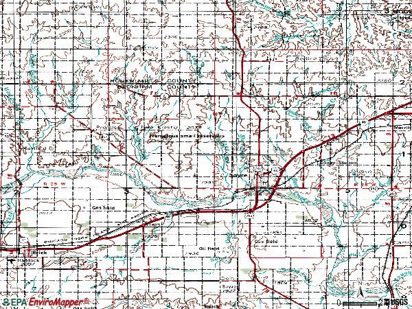 Zip code 73662 topographic map