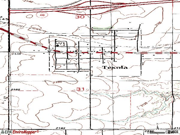 Zip code 73668 topographic map